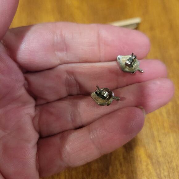 Vintage Silver Tone Costume Strawberry Stud Earrings - Picture 2 of 5